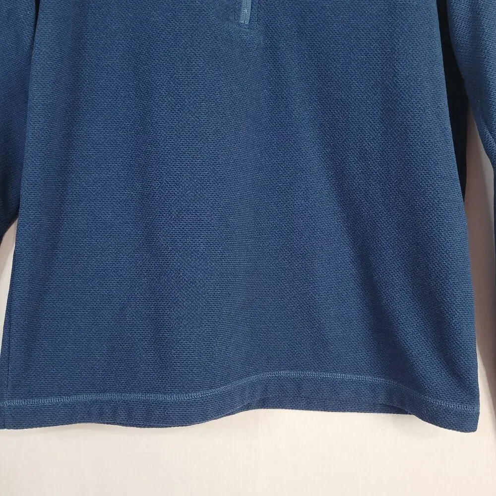 The North Face Textured Quarter Zip men's size M Blue Outdoor Hiking Classic